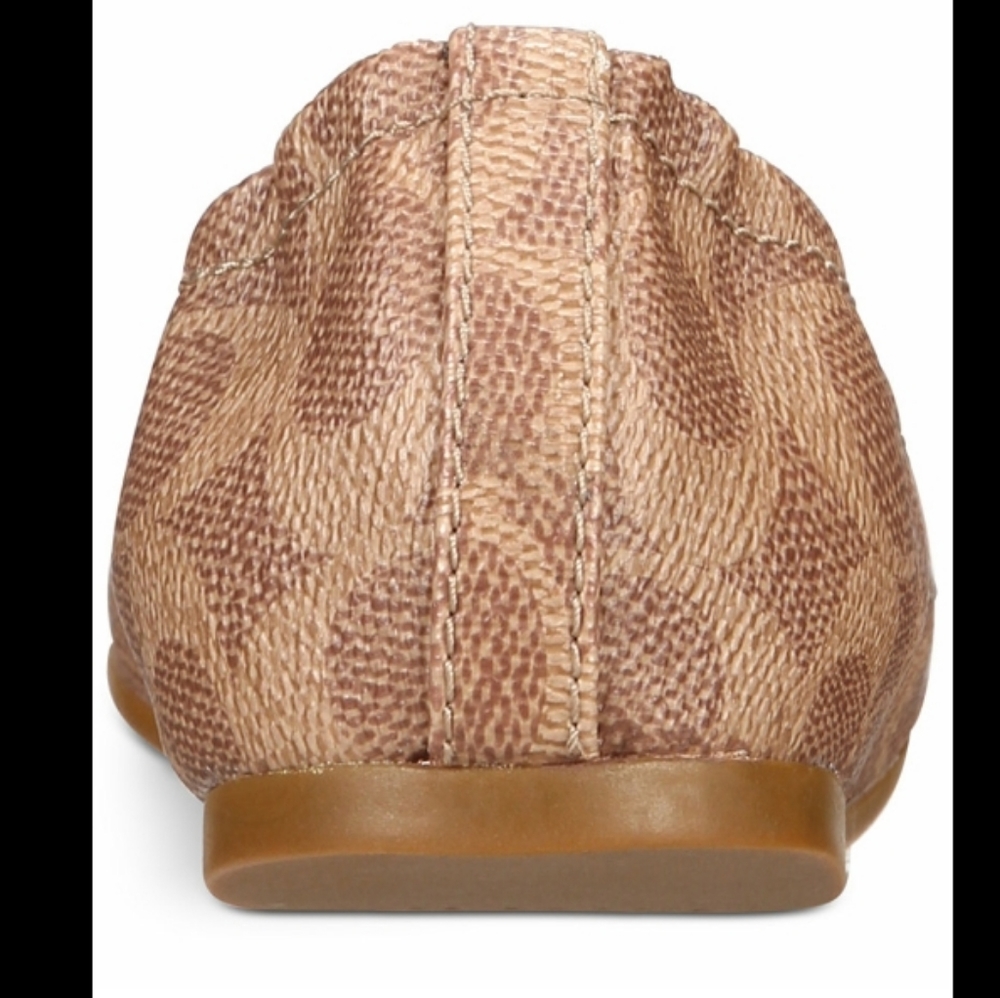 Coach Brandi Ballet Flats - Saddle/Tan Logo - Picture 3 of 5